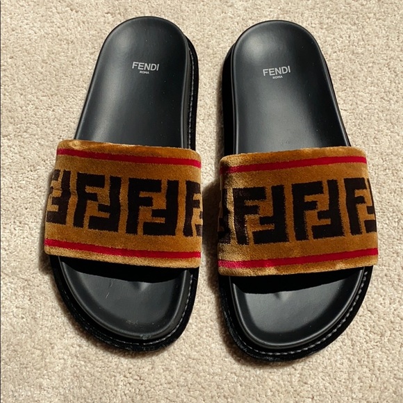fendi slides velvet